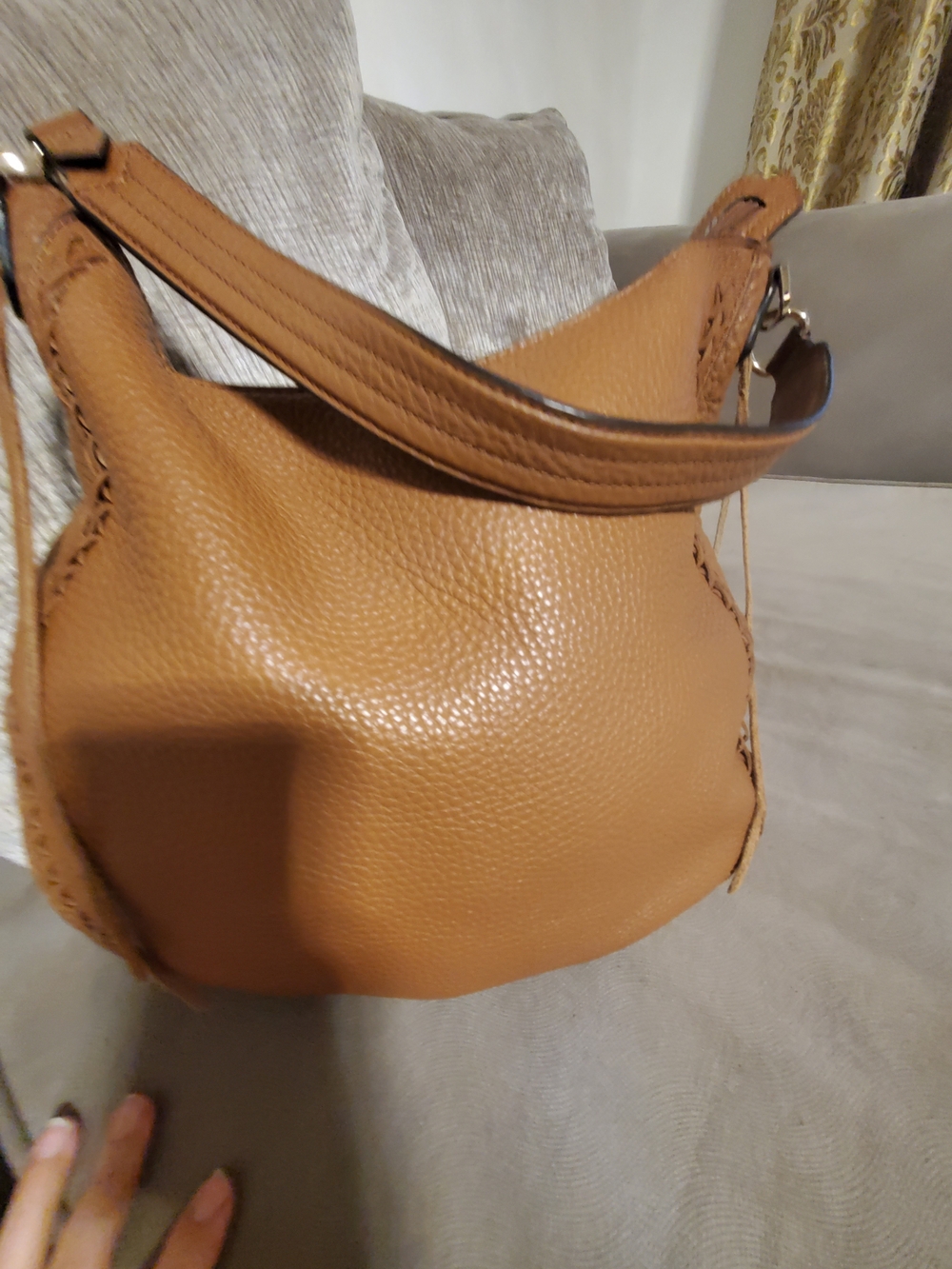 Rebecca Minkoff Pebbled Shoulder Hobo in Tan Bag Womens